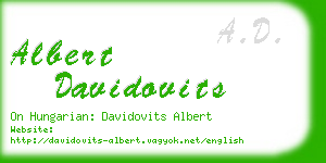 albert davidovits business card